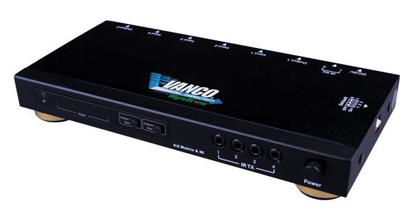 Vanco Powered by WyreStorm HDMI® 4x2 Compact Matrix Selector Switch