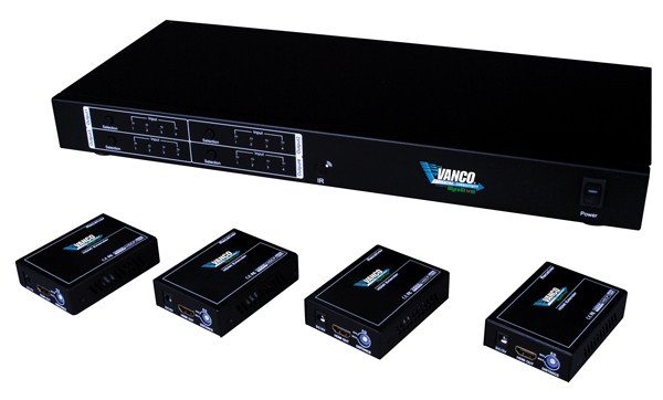 Vanco Powered by Wyrestorm Quick Install HDMI® 4x4 Matrix over UTP